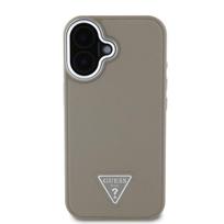 Guess PU Grained Triangle Logo Apple iPhone 16 dėklas telefonui rudos spalvos