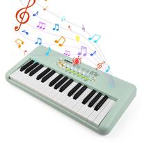 32 klavišų elektroninis klavišinis pianinas 16 tembrų 10 ritmų 10 demonstracinių kūrinių dvigubas garsiakalbis muzikinis instrumentas su žalia