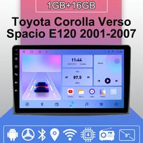 Automobilio radijas Android Auto Carplay, skirtas Toyota Corolla Verso Spacio E120 2001-2007 Multimedijos grotuvo galvos blokas Stereo GPS navigacija BT WIFI 1+16GB 1+16GB
