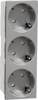 3 Socket-outlet, 16A, 250V, IP21, aluminium, New Unica NU307630 | 3606481464163