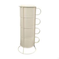 Kompaktiškas puodelių rinkinys kavai ir arbatai, 100 ml talpos, idealus namų kavinei 5pcs balta