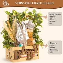 Baby Shower Crate Closet, DIY Gift Basket with Handle, Storage Hamper