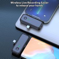 2.4G Wireless Lavalier Microphone System Dual Microphone Built-in Noise Reduction Chip Plug and 1 Receiver with 2 Microphones juoda