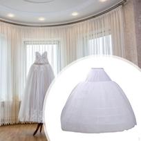 Moterų crinolino pasijonis 6 lankų sijonas apatinis sijonas elegantiškas A formos vestuvėms skirtas white