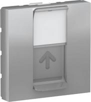 Cover plate for RJ45 socket, 2mod., aluminium, New Unica NU946130 | 3606489458935