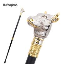 „Golden White Bull“ galvijai „Gentleman Bullfight“ vaikščiojimo lazdele mados lazda „Gentleman Crosier Knob“ vaikščiojimo lazda 92 cm