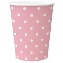 Vienkartiniai puodeliai PAW Pink Dots, 250 ml, 8 vnt.