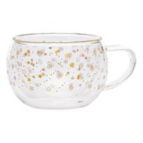Dvigubo stiklo puodelis AURORA GOLD DECOR, 260 ml