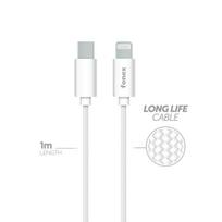 Fonex Type-C – itin stiprus žaibo kabelis su tekstiliniu dangteliu, 20W, 1m