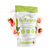 RAW POWDERS Baltymai GO NATURAL, 1 kg, koncentratas (braškių skonio)