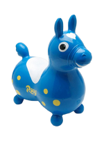 Mėlynos spalvos pripučiamas arkliukas Rody