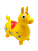 Geltonos spalvos pripučiamas arkliukas Rody