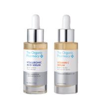 Veido serumų duetas „Skin Radiance“: Hialurono serumas ir Stabilizuoto vitamino C serumas