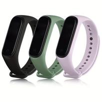Išmanusis laikrodis TPU apyrankės Xiaomi Mi Band 4,  Juoda + avokado žalia + šviesiai violetinė