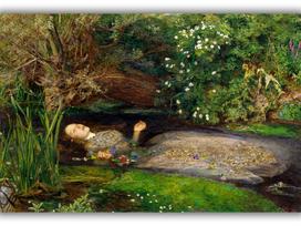 Reprodukcija „Ofelija“, John Everett Millais, (1852)