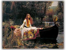 Reprodukcija „Šaloto dama“, John William Waterhouse, (1888)