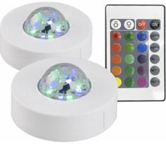 KOMPLEKTAS 2x LED RGB Dekoratyvinis šviestuvas FESTA 3xAAA/4,5V + nuotolinio valdymo pultas