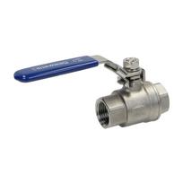 Flowmatik R 1/2 rutulinis vožtuvas su sriegiu PN63, 2 dalių su užraktu, 316 nerūdijantis plienas, PTFE