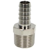Kalėdų eglutės srieginė jungtis žarnai fi 10 mm, R 3/8 M, nikeliuotas žalvaris, kūginis sriegis