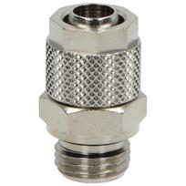 Tiesi susukta pneumatinė jungtis žarnai, fi 10x8 mm, G 1/4 M, nikeliuotas žalvaris