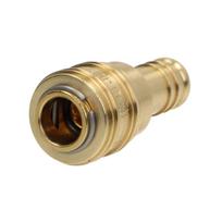 Pneumatinė greitoji jungtis DN7.2 tipo 26, 13 mm skersmens žarnai, greitosios jungties lizdas, žalvaris
