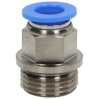 Tiesi kištukinė pneumatinė jungtis, 10 mm skersmens žarnai, G 1/2 M, nikeliuotas žalvaris