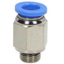 Tiesi kištukinė pneumatinė jungtis, 8 mm skersmens žarnai, G 1/8 M, nikeliuotas žalvaris