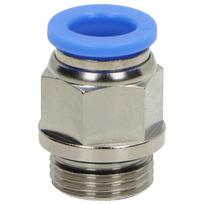 Tiesi kištukinė pneumatinė jungtis, 10 mm skersmens žarnai, G 3/8 M, nikeliuotas žalvaris
