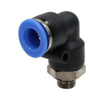 Kampinė pneumatinė kištukinė jungtis žarnai, fi 10 mm, G 1/8 M, plastikinė