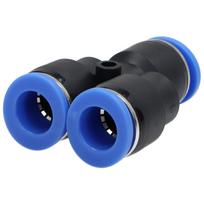 Y tipo pneumatinis trišakis, skirtas 4 mm žarnai, plastikinis