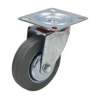 Pasukamas ratas fi 100mm guma su montavimo plokšte, keliamoji galia 70 kg 4021 - 100x30
