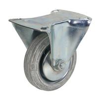 Fiksuotas ratas fi 80mm guma su montavimo plokšte, keliamoji galia 50 kg 4022 - 80x30