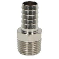 Kalėdų eglutės srieginė jungtis žarnai fi 12 mm, R 3/8 M, nikeliuotas žalvaris, kūginis sriegis
