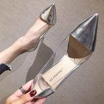 Madingi smailianosiai odiniai mozaikiniai permatomi aukštakulniai batai moteriai saldainių geltonumo bateliai stiletto plonu kulnu skaidrūs escarpins femme 4.5 sidabras