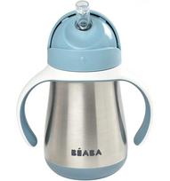 Beaba Metalinė gertuvė su šiaudeliu 250ml - spalva - windy blue