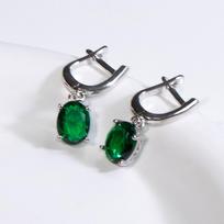 7*9mm Sukurtas Nano Smaragdas 925 Praba Sidabras Blizgesį Prarandantis Unikalus Cirkonis Moteriški 925 Sidabro Auskarai žalia