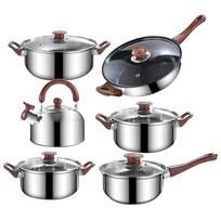 12 vnt puodų ir keptuvių rinkinys su 3 l nelipniu virduliu virtuvės nerūdijančio plieno keptuvių indukcinis rinkinys su 12Pcs set
