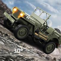New 1:10 RC Toy Car JJRC Jeep Off-road Vehicle Multi-purpose Four-wheel Drive War Transport Vehicle Simulation Climbing Vehicle Children's Toy Gift No canvas