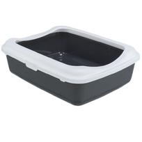 Trixie Classic Grey tualetas kačių kraiko dėžė, su rėmeliu; 37x47x15cm