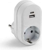 Extension 1 socket 16A IP20, USB A+USB C, white FM1321 | 8429760829454