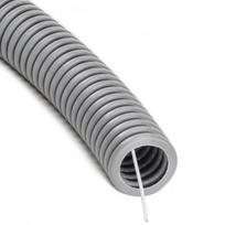 Gofruotas pilkas PVC vamzdis su viela 20mm (50m, 750 N/5 cm)