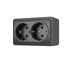 Dvivietė virštinkinė rozetė su įžeminimu Vilma SL+250 RP16-0021 SL+ (juoda)