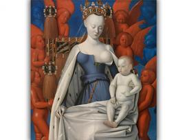 Reprodukcija „Mergelė su kūdikiu, apsupti angelų“, Jean Fouquet, (1458)