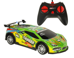 RoGer RC Toy Sport Car with Light Effects, 1:18 Scale
