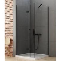New Trendy Juodos spalvos dušo kabina NEW SOLEO BLACK skaidriu stiklu 100x100 cm