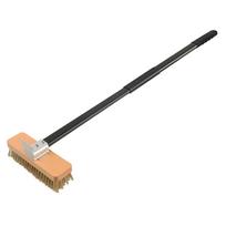 Innovative Pizza Oven Brush with Removable Aluminum Handle Steel Scraper Brass Bristles Comfortable Grip Effective Cleaning CHINA
