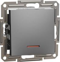 Switch, 1-gang, one-way, with indicator window, without frame, anthracite, Asfora EPH1400171 | 3606480729386
