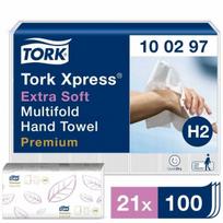 Servetėlės Tork Multifold Premium Extra Soft H2 (100297), 2 sluoksniai, baltos spalvos, 100 lapelių