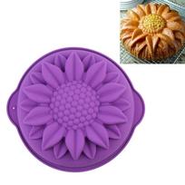 Sunflower Silicone Mold Cake Flower Pan 10Inch Cake Bakeware Baking Tools Round Bread Loaf Pizza Toast With Anti-Scalding Handle one size purple
