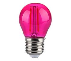 LED elektros lemputė FILAMENT G45 E27/2W/230V rausva